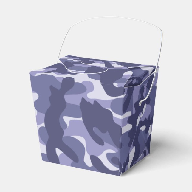 Purple Navy Camouflage Favour Box (Front Side)