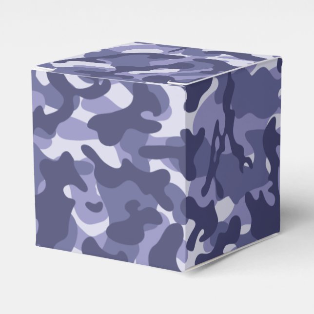 Purple Navy Camouflage  Favour Box (Front Side)