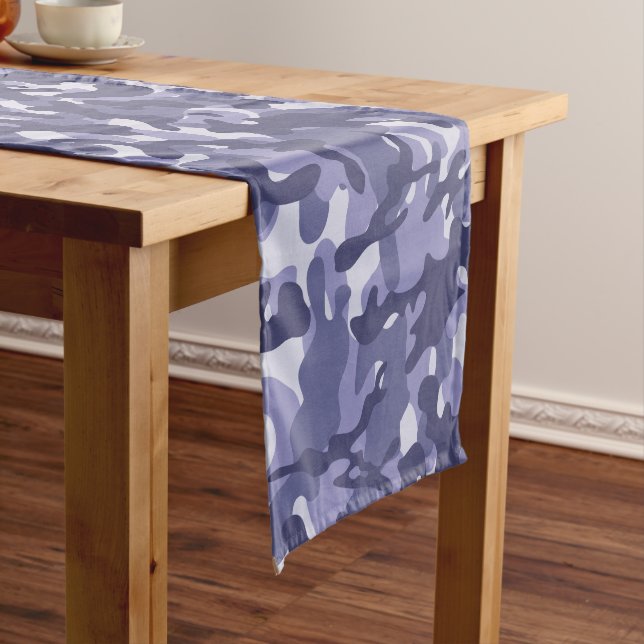 Purple Navy Camouflage  Long Table Runner (In Situ)