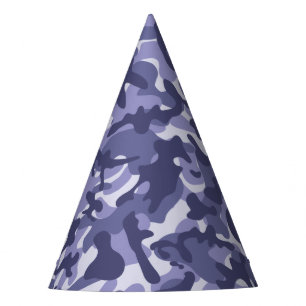 Purple Navy Camouflage Party Hat