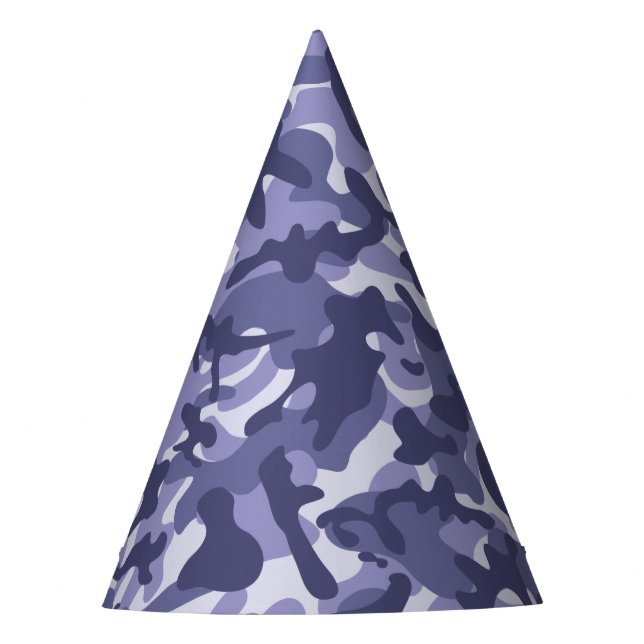 Purple Navy Camouflage  Party Hat (Front)