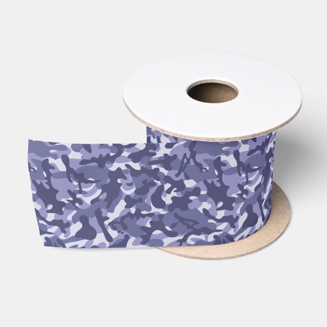 Purple Navy Camouflage  Satin Ribbon (Spool)