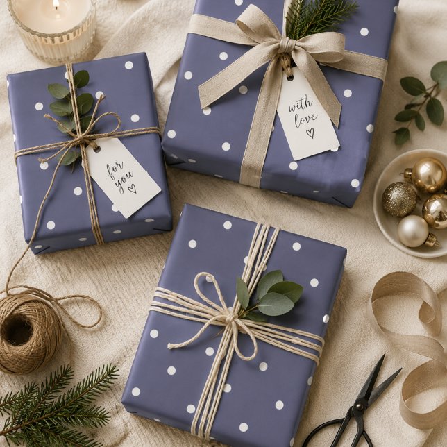 Purple Navy Polka Dots  Wrapping Paper (Creator Uploaded)