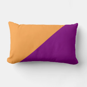 Purple & Neon Carrot Solid Colour Background Lumbar Cushion