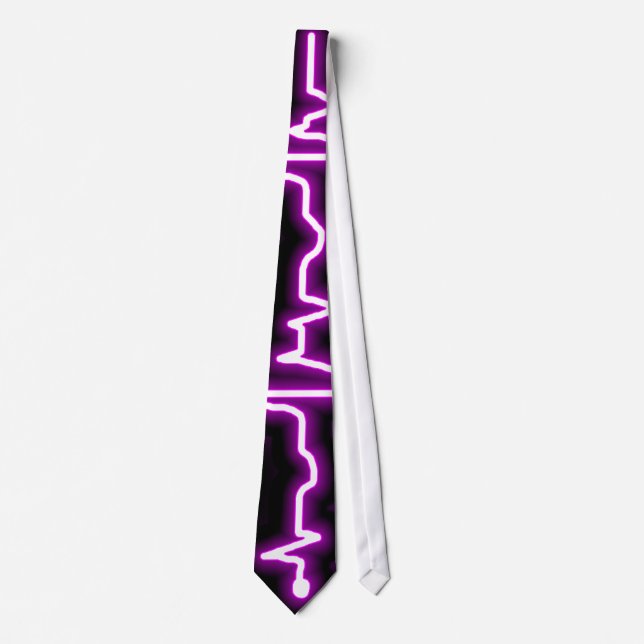 Purple Neon EKG tie (Front)
