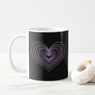 Purple Neon Heart Coffee Mug