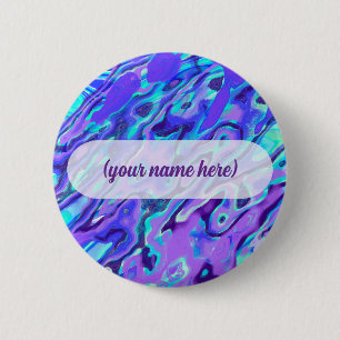 Purple Neon Marble Texture Abstract Liquid Paint 6 Cm Round Badge