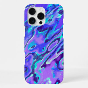 Purple Neon Marble Texture Abstract Liquid Paint iPhone 16 Pro Max Case