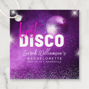 Purple Neon Pink Last Disco Bachelorette Party Favour Tags