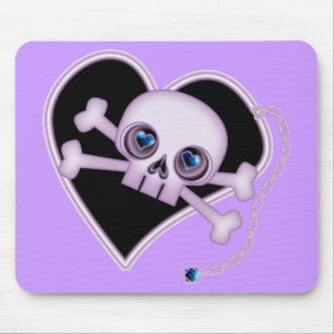 Purple Neon Skull Mouse Pad
