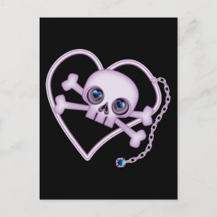 Purple Neon Skull Postcard