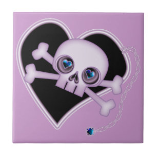 Purple Neon Skull Tile