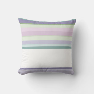 Purple, Neptune, sea green, and Lavender stripes Cushion