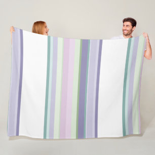 Purple, Neptune, sea green, and Lavender stripes Fleece Blanket