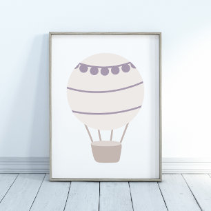 Purple Neutral Hot Air Balloon Nursery Decor