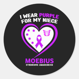 Purple Niece Moebius Syndrome Awareness Classic Round Sticker