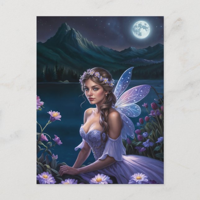 Purple Night Fairy Postcard (Front)