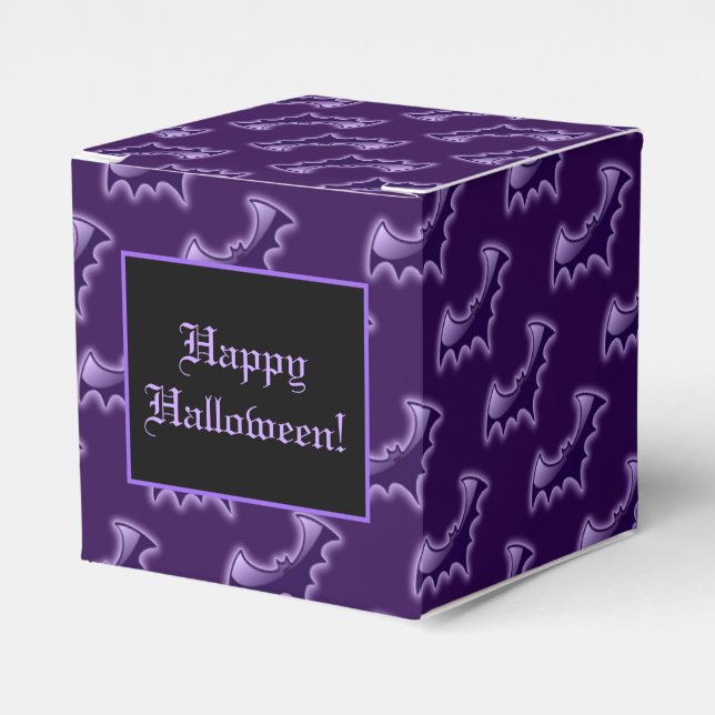Purple Night Wing Bats Cube Favour Box (Front Side)