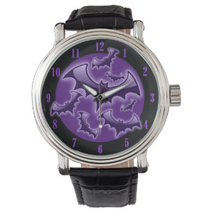 Purple Night Wing Bats Wrist Watch