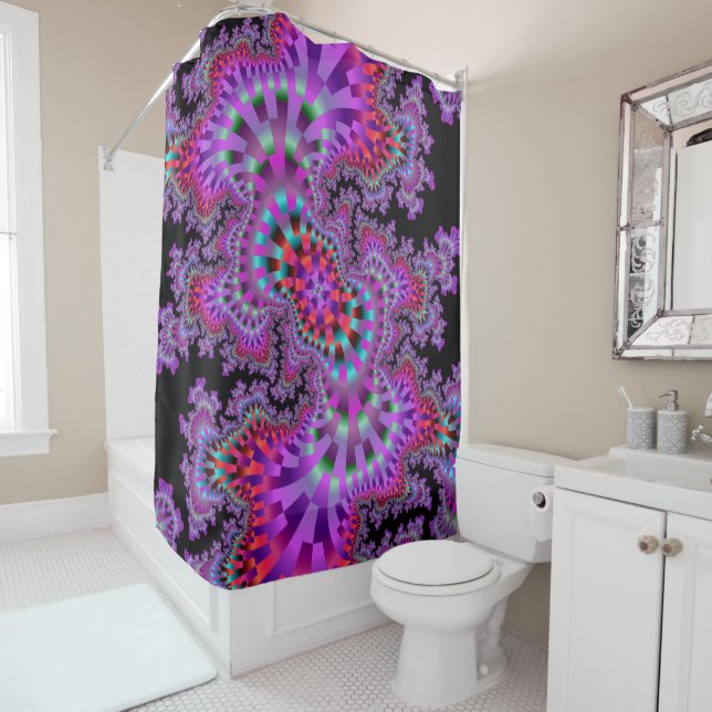 Purple Nightmare Shower Curtain (In Situ)