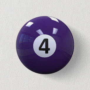 Purple No. 4 Billiard Pool Ball 3 Cm Round Badge