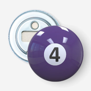 Purple No. 4 Billiard Pool Ball Bottle Opener