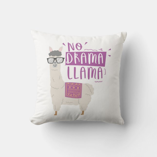 Purple No Drama Llama Cushion (Front)