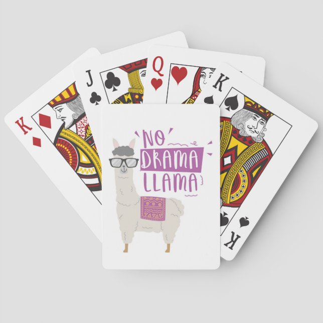 Purple No Drama Llama Playing Cards (Back)