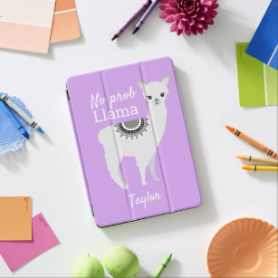 "Purple No Prob Llama" Personalised iPad Case
