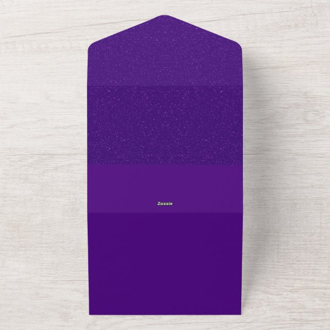 Purple Noise All-In-One Wedding Invite – Customise (Outside)