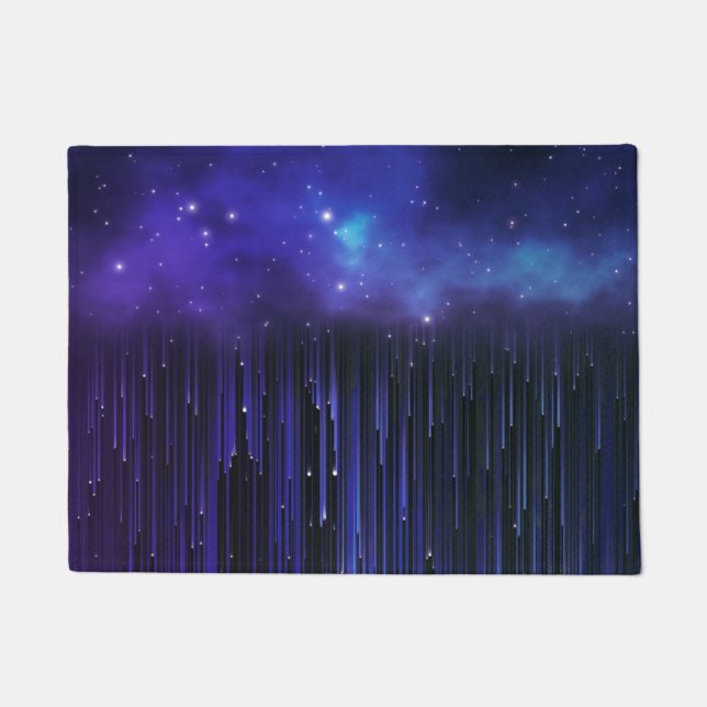 Purple Northern Lights Galaxy Doormat (Front)