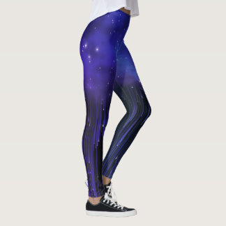 Purple Northern Lights Galaxy Leggings