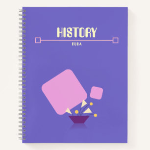 Purple Notebook with yellow geometric flowers