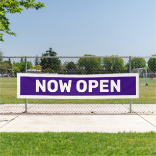 Purple Now Open Banner