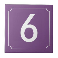 Purple number or letter placard