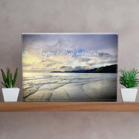 Purple Ocean Beach Sunset Enjoy Every Moment Quote