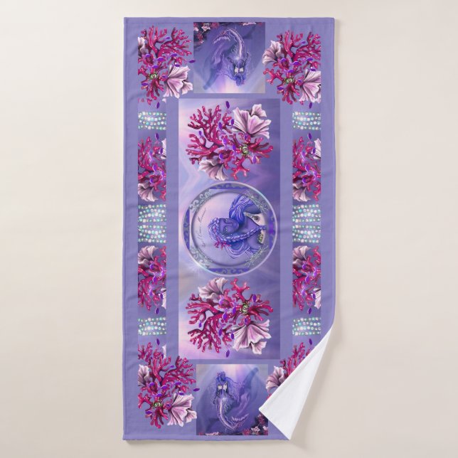 Purple Ocean Mermaid Bath Towel (Bath Towel)