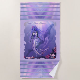 Purple Ocean Mermaid Beach Towel