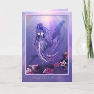 Purple Ocean Mermaid birthday card