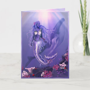 Purple Ocean Mermaid birthday card