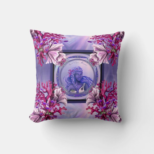 Purple ocean mermaid cushion (Front)