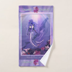 Purple Ocean Mermaid Hand Towel