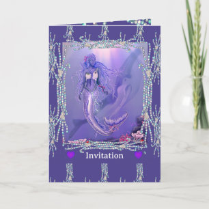 Purple Ocean Mermaid Invitation