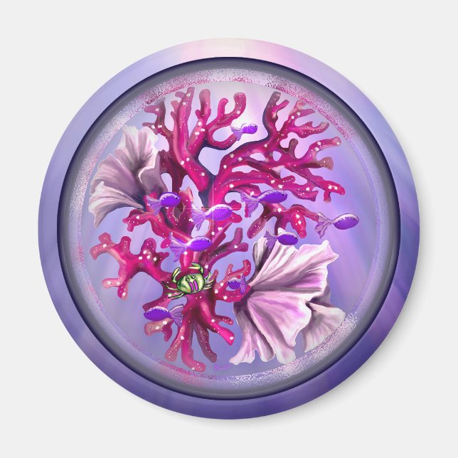 Purple Ocean Mermaid Magnet (Front)