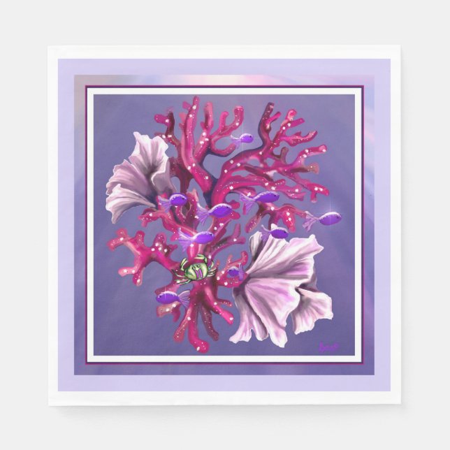 Purple Ocean Mermaid Napkin (Front)