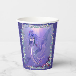 Purple Ocean Mermaid Paper Cups