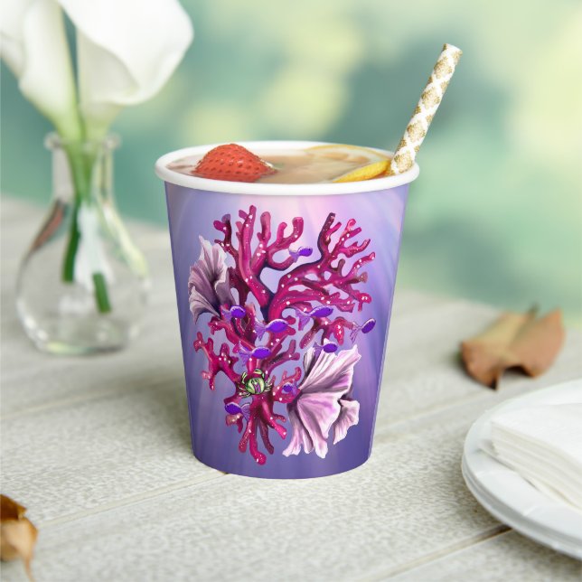 Purple Ocean Mermaid Paper Cups (Insitu)