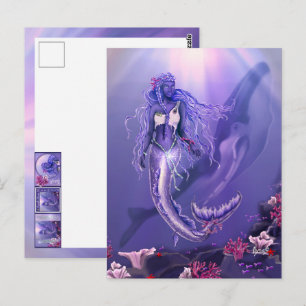 Purple Ocean Mermaid Postcard