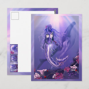 Purple Ocean Mermaid Postcard