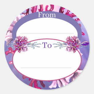 Purple Ocean Mermaid round sticker